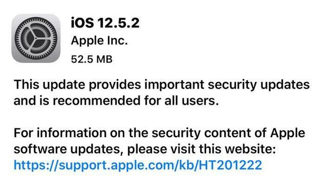 沁园街道苹果手机维修分享iOS12.5.2发布，建议所有老苹果用户安装 